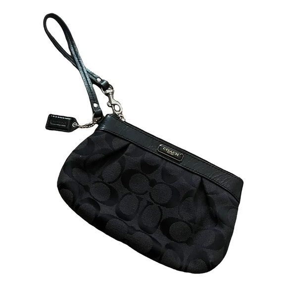 Coach Black Signature Wristlet - Picture 1 of 7